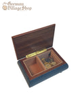Wooden Music Box - Medium Blue with violin Wooden Music Box - Medium Blue with violin