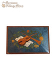 Wooden Music Box - Medium Blue with violin Wooden Music Box - Medium Blue with violin