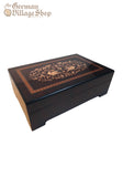 Wooden Music Box - Dark wood vine and bird motif Wooden Music Box - Dark wood vine and bird motif