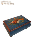 Wooden Music Box - Medium Blue with violin Wooden Music Box - Medium Blue with violin