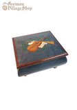 Wooden Music Box - Small Blue with Violin Wooden Music Box - Small Blue with Violin
