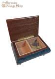 Wooden Music Box - Medium Blue with Edelweiss Wooden Music Box - Medium Blue with Edelweiss