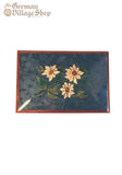 Wooden Music Box - Medium Blue with Edelweiss Wooden Music Box - Medium Blue with Edelweiss