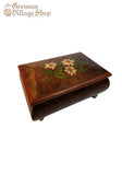 Wooden Music Box - Medium Dark with Edelweiss Wooden Music Box - Medium Dark with Edelweiss