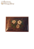 Wooden Music Box - Medium Dark with Edelweiss Wooden Music Box - Medium Dark with Edelweiss