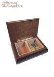 Wooden Music Box - Medium Dark with Edelweiss Wooden Music Box - Medium Dark with Edelweiss