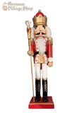 Nutcracker - 38cm Red White King Jewel Staff Nutcracker - 38cm Red White King Jewel Staff