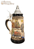 Beer Stein - Coloured German Eagle and City 1/4 L Beer Stein - Coloured German Eagle and City 1/4 L