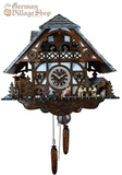 Cuckoo Clock Quartz - Large Chalet with Grey Roof and Beer Drinkers Cuckoo Clock Quartz - Large Chalet with Grey Roof and Beer Drinkers