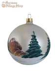 Glass Bauble - Pearl with Alpine Scene Glass Bauble - Pearl with Alpine Scene