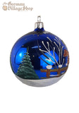 Glass Bauble - Blue with Snowmen Glass Bauble - Blue with Snowmen