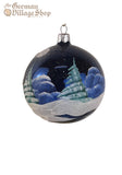 Glass Bauble - Blue with Church Glass Bauble - Blue with Church