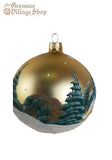 Glass Bauble - Gold with Alpine Scene Glass Bauble - Gold with Alpine Scene