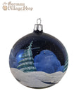 Glass Bauble - Blue with Church Glass Bauble - Blue with Church
