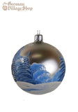 Glass Bauble - Silver with Snowy Scene Glass Bauble - Silver with Snowy Scene