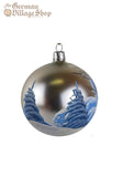 Glass Bauble - Silver with Snowy Scene Glass Bauble - Silver with Snowy Scene