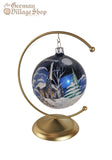 Glass Bauble - Blue with Church Glass Bauble - Blue with Church