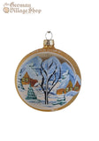 Glass Bauble - Gold with circle scene Glass Bauble - Gold with circle scene