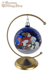 Glass Bauble - Blue with Snowmen Glass Bauble - Blue with Snowmen