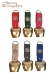 Cow Bell - Brass 22cm Assorted Felt Strap Cow Bell - Brass 22cm Assorted Felt Strap
