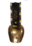 Cow Bell - Brass 38cm Coloured Leather Hide Cow Bell - Brass 38cm Coloured Leather Hide