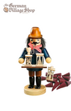 Smoker Figure Blue Coat - Wooden Man with 3 Christmas Lanterns German smokers, Christmas smoker decorations, incense christmas decorations, Rauchermann