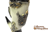 Beer Stein Traditional - 1/2 L Black Drinking Horn Drinking horn, German beer stein, Beer mug, German stein made in Germany, western Germany clay stein, stein with pewter lid, collector beer steins