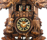 Cuckoo Clock Mechanical 8 Day - Hones Traditional with Stag and Stag Heads German Cuckoo Clock 8 day mechanical hunters scene with stag and stag heads