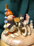 Christmas Music Box - Snowman (Winter Wonderland) Wooden Christmas decoration, metal wings, minimalist christmas decoration, rustic christmas decoration, winter wonderland music box