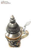 Beer Stein - Coloured Christmas Nutcracker Stein 1/2L German beer stein, Beer mug, German stein made in Germany, western Germany clay stein, stein with pewter lid, collector beer steins