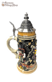 Beer Stein - Coloured Christmas Nutcracker Stein 1/2L German beer stein, Beer mug, German stein made in Germany, western Germany clay stein, stein with pewter lid, collector beer steins