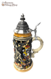 Beer Stein - Coloured Christmas Nutcracker Stein 1/2L German beer stein, Beer mug, German stein made in Germany, western Germany clay stein, stein with pewter lid, collector beer steins