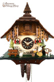 Cuckoo Clock Mechanical 1 Day - Chalet with Beer Drinker German Cuckoo Clock 1 day mechanical black forest chalet with moving beer drinker
