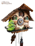 Cuckoo Clock Quartz - Chalet with Green Shutters German Cuckoo Clock battery operated black forest chalet