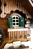 Cuckoo Clock Quartz - Chalet with Green Shutters German Cuckoo Clock battery operated black forest chalet