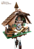 Cuckoo Clock Quartz - Stained and Natural Wood Chalet German Cuckoo Clock battery operated black forest chalet with dog and cuckoo bird
