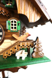 Cuckoo Clock Quartz - Stained and Natural Wood Chalet German Cuckoo Clock battery operated black forest chalet with dog and cuckoo bird