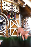Cuckoo Clock Quartz - Chalet Natural and Stained Timber German Cuckoo Clock battery operated black forest chalet with forest scene