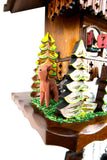 Cuckoo Clock Quartz - Shingle Roof Chalet with Trees and Deer German Cuckoo Clock battery operated black forest chalet