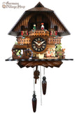 Cuckoo Clock Quartz - Musical Chalet with Kissing Couple German Cuckoo Clock battery operated black forest chalet with music and moving kissing couple