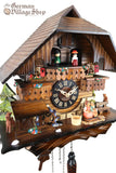 Cuckoo Clock Quartz - Musical Chalet with Kissing Couple German Cuckoo Clock battery operated black forest chalet with music and moving kissing couple