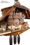 Cuckoo Clock Mechanical 8 Day - Hones Sawmill Machine German Cuckoo Clock 8 day mechanical black forest chalet with moving wood saw mill and music