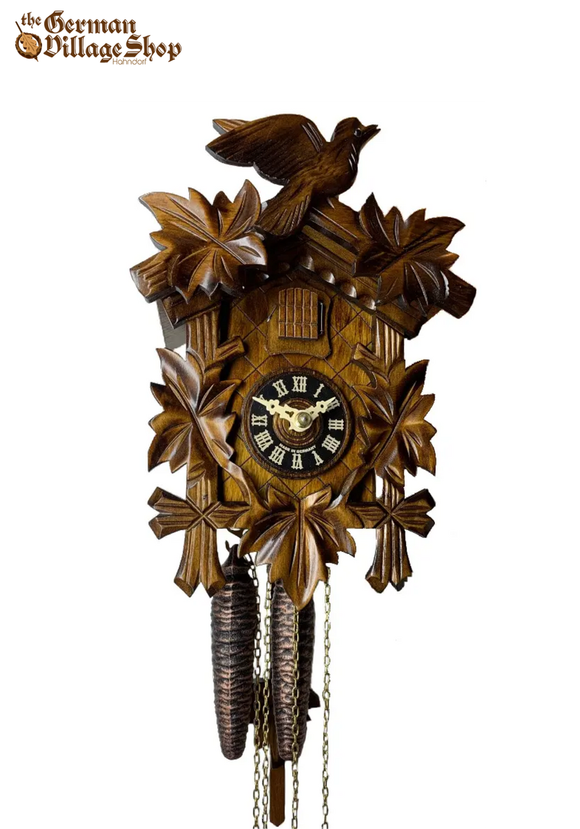 Cuckoo Clock Mechanical 1 Day Cuckoo bird with maple leaves The