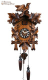 Cuckoo Clock Quartz - Traditional Cuckoo Bird with Maple Leaves 2 German Cuckoo Clock battery operated with traditional cuckoo bird carvings