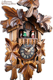 Cuckoo Clock Quartz - Musical Traditional with Bird and Maple Leaves German Cuckoo Clock battery operated with traditional maple leaves and cuckoo bird with music