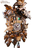 Cuckoo Clock Quartz - Musical with Birds and Nest German Cuckoo Clock battery operated with cuckoo bird carvings and music