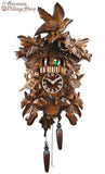 Cuckoo Clock Quartz - Musical with Birds and Nest German Cuckoo Clock battery operated with cuckoo bird carvings and music