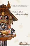 Cuckoo Clock Mechanical 1 Day - Hones Woman Ringing Bell German Cuckoo Clock 1 day mechanical Hones chalet from the black forest with bell ringer