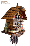 Cuckoo Clock Mechanical 1 Day - Hones Woman Ringing Bell German Cuckoo Clock 1 day mechanical Hones chalet from the black forest with bell ringer