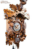 Cuckoo Clock Quartz - Traditional After the Hunt Scene 2 German Cuckoo Clock battery operated After the hunt scene